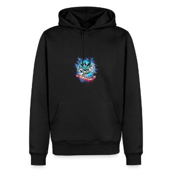 DJ House Music Cat - cat - Men’s Premium Organic Hoodie - black - Front - Nico (187cm)