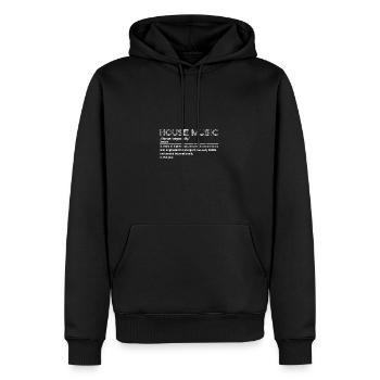 Nom de la musique maison 1. Style de tempo élevé, - Sweat à capuche Premium bio Homme - noir - Devant - Nico (187cm)