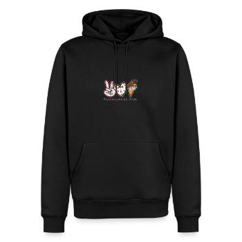 Peace Love Ice Cream - melting - Men’s Premium Organic Hoodie - black - Front - Nico (187cm)