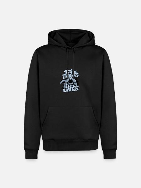 Pelzige Oberschenkel retten Leben - pelzig - Männer Premium Bio Hoodie - Schwarz
