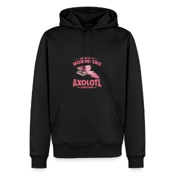 N’arrêtez jamais de poser des questions sur Axolotl - - Sweat à capuche Premium bio Homme - noir - Devant - Nico (187cm)