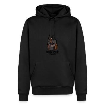 Tenez vos chevaux - propriétaire de chevaux - Sweat à capuche Premium bio Homme - noir - Devant - Nico (187cm)