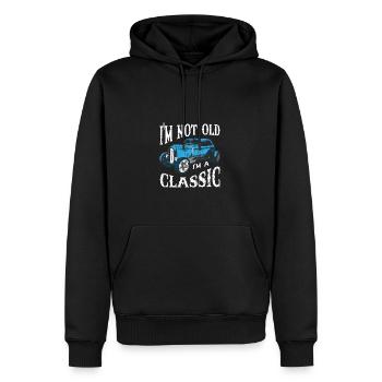 Je ne suis pas vieux, je suis un classique - camion à tiges - Sweat à capuche Premium bio Homme - noir - Devant - Nico (187cm)