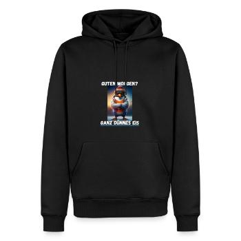 Wütender Pinguin - Guten Morgen? Ganz dünnes Eis 2 - Männer Premium Bio Hoodie - Schwarz - Vorne - Nico (187cm)