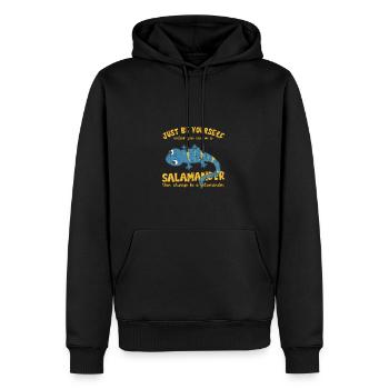 Just be yourself unless you can be a salamander - Men’s Premium Organic Hoodie - black - Front - Nico (187cm)