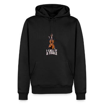 Je l’appelle un violon - violon - Sweat à capuche Premium bio Homme - noir - Devant - Nico (187cm)