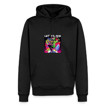 Frau in Graffiti-Look tanzt in Disco 2 - Männer Premium Bio Hoodie - Schwarz - Vorne - Nico (187cm)