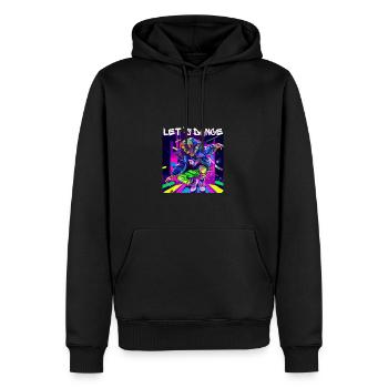 Frau in Graffiti-Look tanzt in Disco 3 - Männer Premium Bio Hoodie - Schwarz - Vorne - Nico (187cm)