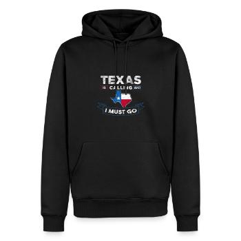 Weiter zu Texas Design für stolze Texaner - Männer Premium Bio Hoodie - Schwarz - Vorne - Nico (187cm)