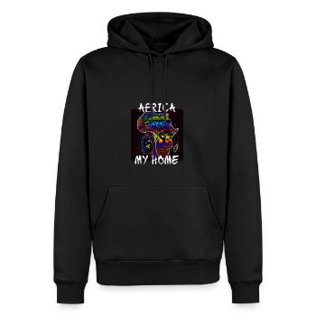 Africa, my Home 5 - Männer Premium Bio Hoodie - Schwarz - Vorne - Nico (187cm)