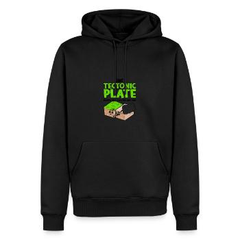 Eine tektonische Platte stieß gegen eine andere und sagte - Männer Premium Bio Hoodie - Schwarz - Vorne - Nico (187cm)