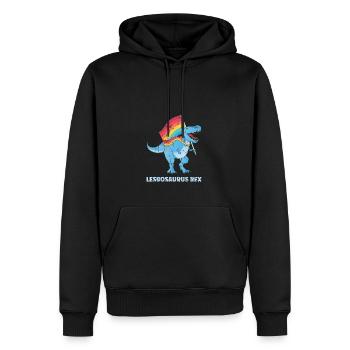 Lesbosaurus Rex - Dinosaurier - Männer Premium Bio Hoodie - Schwarz - Vorne - Nico (187cm)
