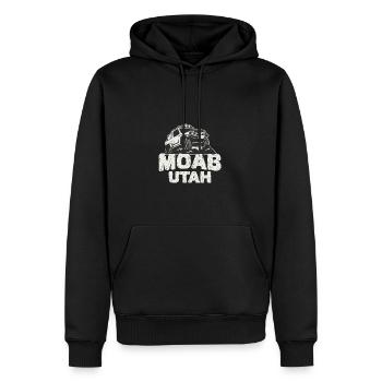 Moab Utah - Rennfahrer - Männer Premium Bio Hoodie - Schwarz - Vorne - Nico (187cm)