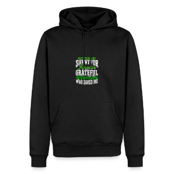 Heart Transplant Survivor Forever grateful to the - Men’s Premium Organic Hoodie - black - Front - Nico (187cm)