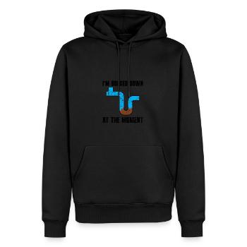 Ich stecke fest an der Mama - Pipeline - Männer Premium Bio Hoodie - Schwarz - Vorne - Nico (187cm)