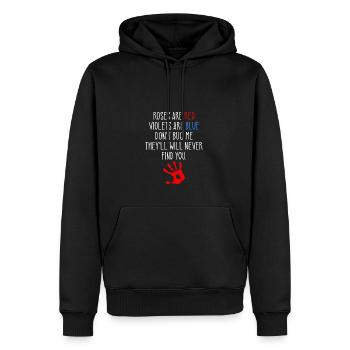 Les roses sont des violettes rouges sont bleues, drôle de vrai crime - Sweat à capuche Premium bio Homme - noir - Devant - Nico (187cm)