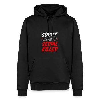 J’ai vu un tueur en série, fête d’Halloween True Crime - Sweat à capuche Premium bio Homme - noir - Devant - Nico (187cm)