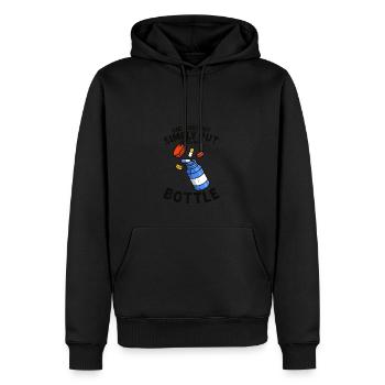 Man gibt nicht einfach Pillen in eine Flasche - - Männer Premium Bio Hoodie - Schwarz - Vorne - Nico (187cm)
