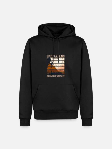 Find your adventure - Hiking - Men’s Premium Organic Hoodie - black