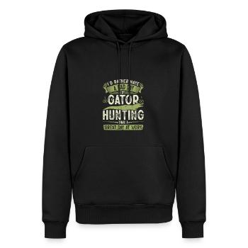 Vintage Alligator Hunter, Bad Day At Gator Hunting - Men’s Premium Organic Hoodie - black - Front - Nico (187cm)