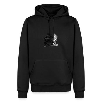 Die Schönheit des Holzhandwerks liegt in den Details - - Männer Premium Bio Hoodie - Schwarz - Vorne - Nico (187cm)