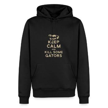 Alligator Hunter, Keep Calm Gator Hunting - Men’s Premium Organic Hoodie - black - Front - Nico (187cm)
