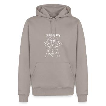 Amour étranger, tu as enlevé mon cœur - Sweat à capuche Premium bio Homme - taupe - Devant - Nico (187cm)
