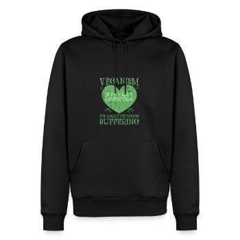 Le véganisme n’est pas la perfection, il s’agit de réduire - Sweat à capuche Premium bio Homme - noir - Devant - Nico (187cm)