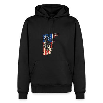 Bull Riding American Flag, Patriotic Rodeo Cowboy - Männer Premium Bio Hoodie - Schwarz - Vorne - Nico (187cm)