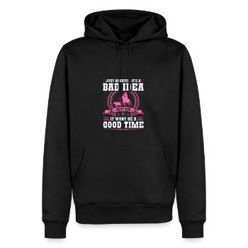 Calf Roping Bad Idea Good Time Breakaway Roping - Männer Premium Bio Hoodie - Schwarz - Vorne - Nico (187cm)