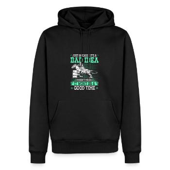 Barrel Racing Bad Idea Good Time Rodeo - Männer Premium Bio Hoodie - Schwarz - Vorne - Nico (187cm)