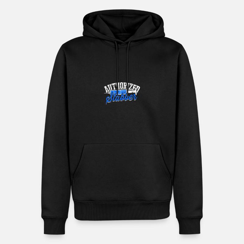 Autorisierter Messerstecher - Phlebotomie - Männer Premium Bio Hoodie - Schwarz