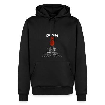 Damn Bomb Streetwear - Männer Premium Bio Hoodie - Schwarz - Vorne - Nico (187cm)