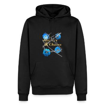 Flowers and Chains - Männer Premium Bio Hoodie - Schwarz - Vorne - Nico (187cm)