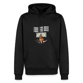 Feel the Heat - Männer Premium Bio Hoodie - Schwarz - Vorne - Nico (187cm)