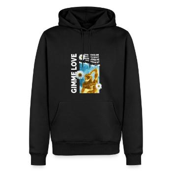 Gimme Love Flower - Männer Premium Bio Hoodie - Schwarz - Vorne - Nico (187cm)