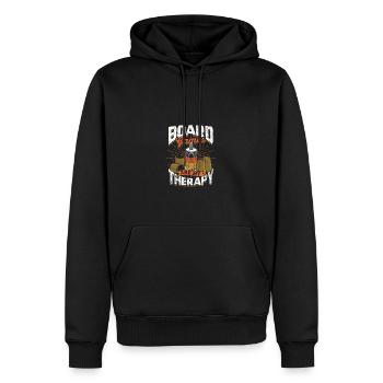 Les jeux de société sont ma thérapie - Jeux de société - Sweat à capuche Premium bio Homme - noir - Devant - Nico (187cm)