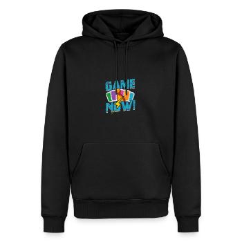 Game now! - Boardgames - Men’s Premium Organic Hoodie - black - Front - Nico (187cm)
