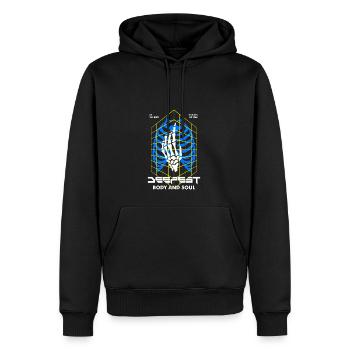 Deepest Streetwear - Männer Premium Bio Hoodie - Schwarz - Vorne - Nico (187cm)