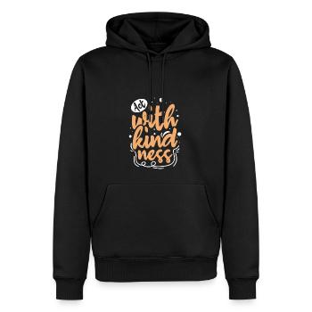 Act with Kindness - Männer Premium Bio Hoodie - Schwarz - Vorne - Nico (187cm)