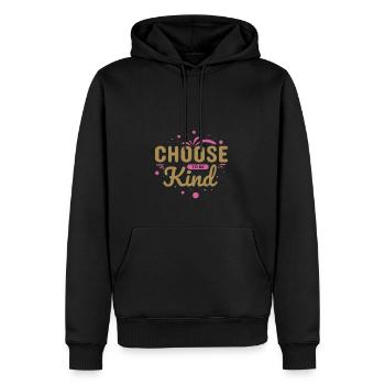 Choose Kindness - Männer Premium Bio Hoodie - Schwarz - Vorne - Nico (187cm)