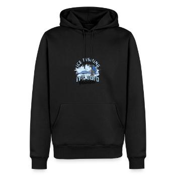 Eisfischen - draußen ist es KALT! - Eisfischen - Männer Premium Bio Hoodie - Schwarz - Vorne - Nico (187cm)