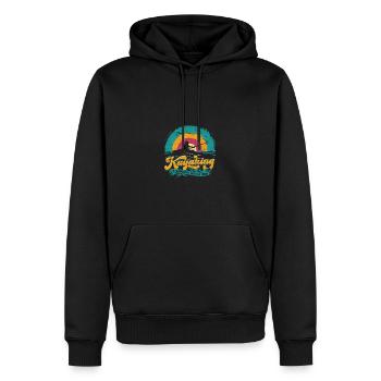 Kajakfahren - Ein Workout mit Aussicht - Kajakfahren - Männer Premium Bio Hoodie - Schwarz - Vorne - Nico (187cm)