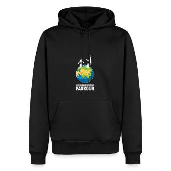 Conquer the World with Parkour - Parkour - Men’s Premium Organic Hoodie - black - Front - Nico (187cm)
