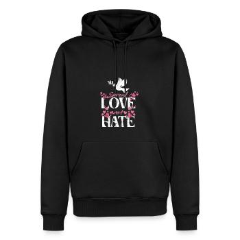 Spread Love, Not Hate - Equality - Men’s Premium Organic Hoodie - black - Front - Nico (187cm)