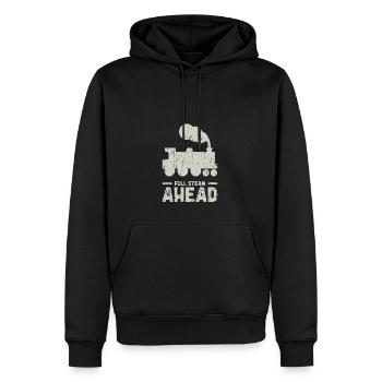 Full Steam Ahead - Train - Men’s Premium Organic Hoodie - black - Front - Nico (187cm)