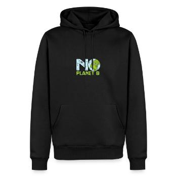 Pas de planète B - Plastique - Sweat à capuche Premium bio Homme - noir - Devant - Nico (187cm)