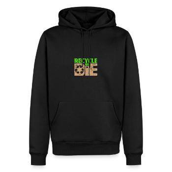 Recyceln oder düsen - Kunststoff - Männer Premium Bio Hoodie - Schwarz - Vorne - Nico (187cm)