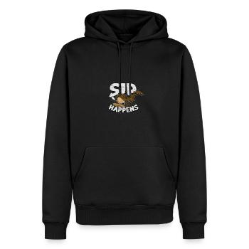 Sip happens - Tea - Men’s Premium Organic Hoodie - black - Front - Nico (187cm)