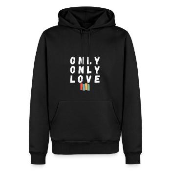 Nur Liebe - Männer Premium Bio Hoodie - Schwarz - Vorne - Nico (187cm)